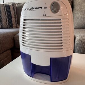 Pohl+Schmitt Compact Dehumidifier in White and Blue